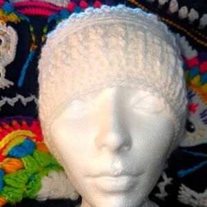 Handmade Crochet Wintery Sparkling Flurry Beanie Hat